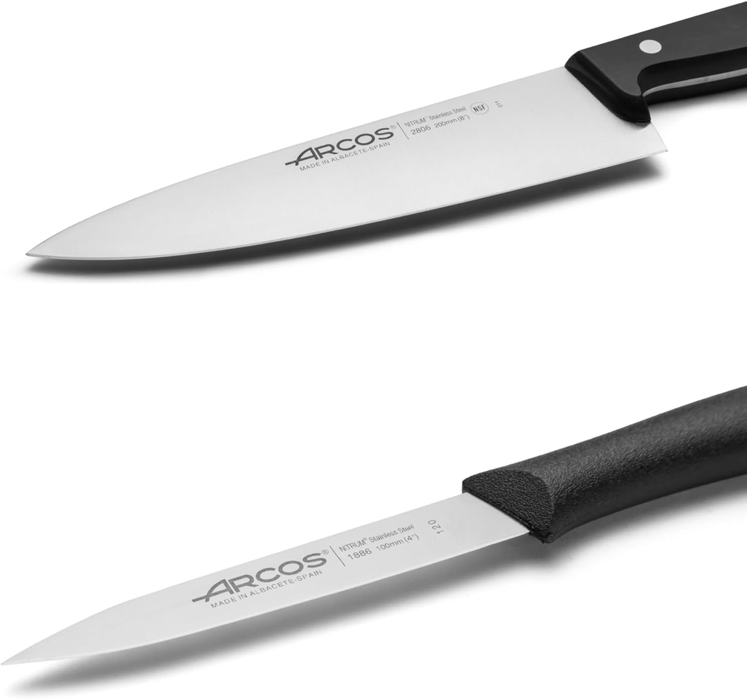 Arcos 2-Piece Knife Set – 8-Inch Chef’s Knife & 3-Inch Paring Knife, Ultra-Sharp NITRUM Stainless Steel Blades, Ergonomic POM Handle, Long-Lasting Sharpness, 10-Year Warranty - Image 6