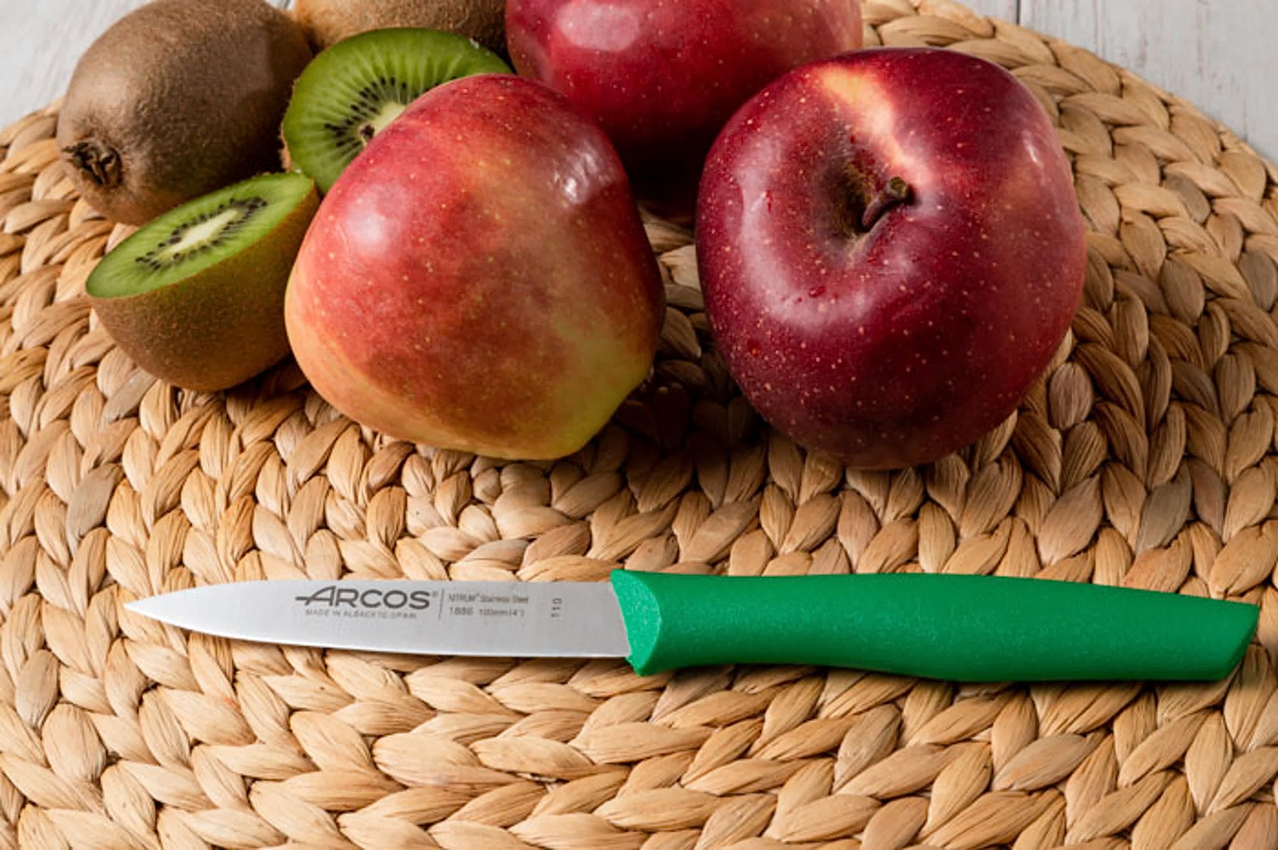 Arcos 2 Pieces Paring Knife Set. 2 Peeling Knives of Stainless Steel and Ergonomic Polypropylene Handle for Cutting Fruits, Vegetables and Tubers. Series Nova. Color Green - Image 7