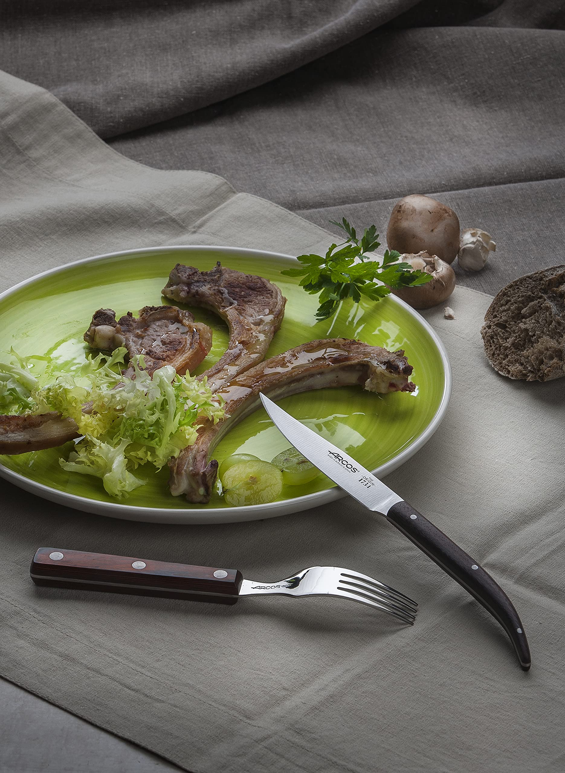 ARCOS 374710-DUN14 Table Knives-Box Steak Fork-Stainless Steel 18/10 and 195 mm (7.68 Inch) -Handle Pack Wood Brown Colour (12 Piece), ands Plastic - Image 4