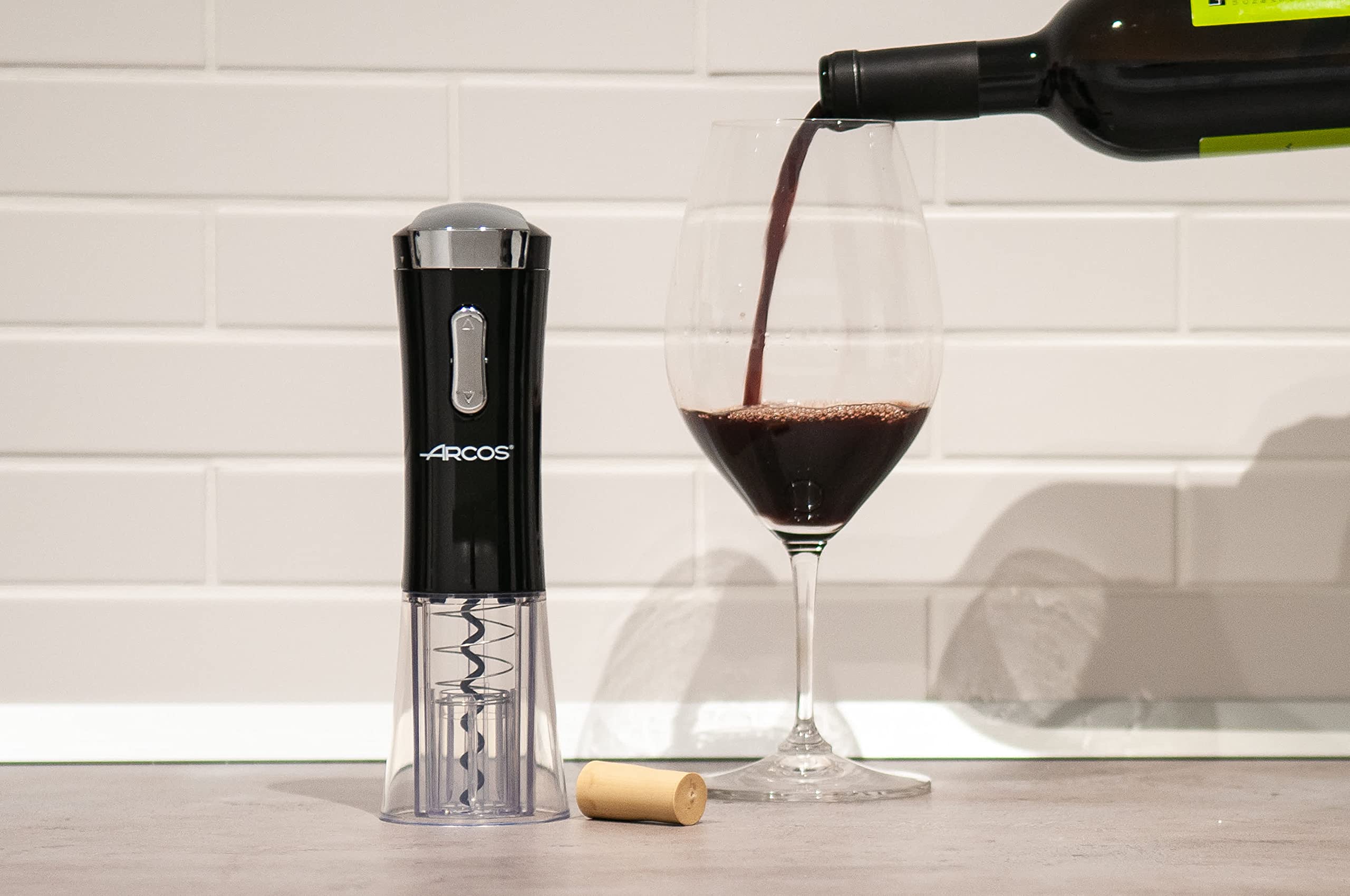 Arcos Accessories - Electric Corkscrew Bottle Opener - Material ABS - Black Color - Image 4