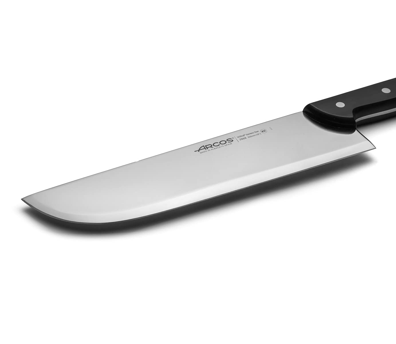 Arcos Butcher Knife 12 Inch Nitrum Stainless Steel and 300 mm blade. 862 gr. Professional Cleaver Knife. Ergonomic Polyoxymethylene POM Handle. Series Universal. Color Black - Image 3