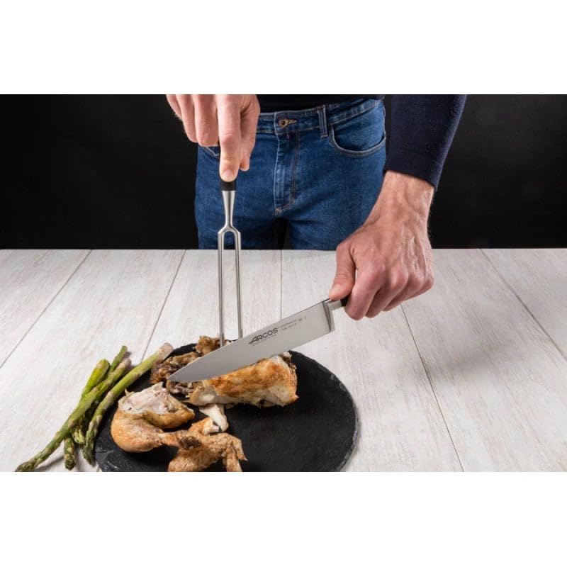 Arcos Carving Fork 7 Inch Stainless Steel. Professional Forged Fork to Carve All Types of Grilled Meat. Ergonomic Polyoxymethylene Handle and 180mm Blade. Series Opera. Color Black - Image 6