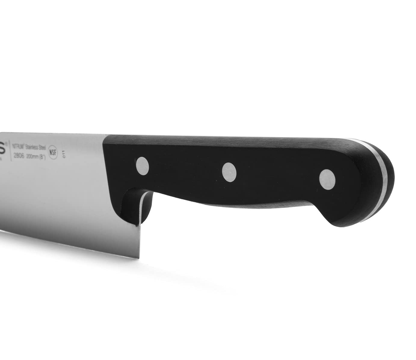 Arcos Chef Knife 8 Inch Stainless Steel. Cooking Knife to Cut Meat, Fish, Poultry, Fruit and Vegetables. Ergonomic Polyoxymethylene Handle and 200mm Blade. Series Universal. Color Black - Image 4