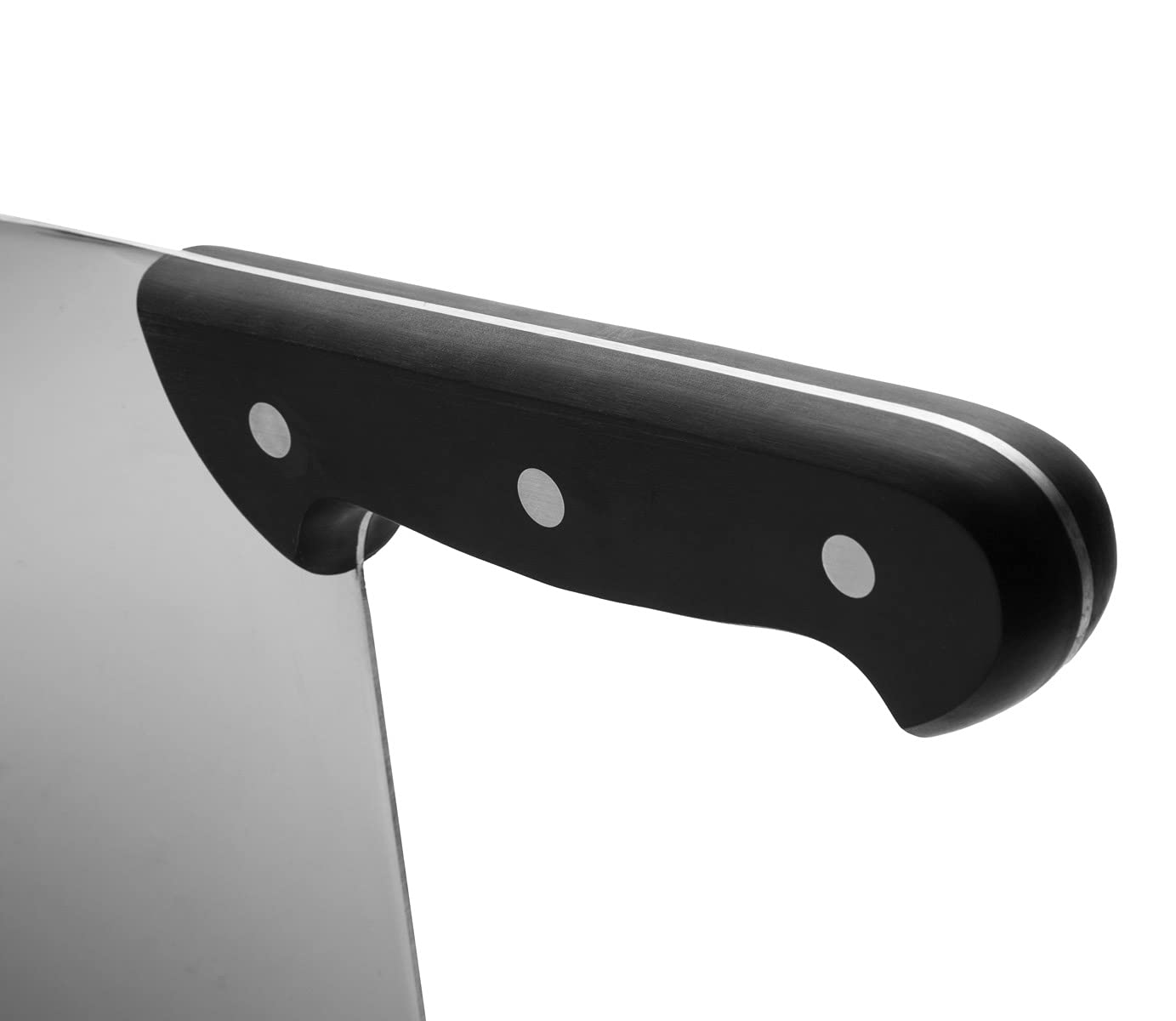 ARCOS Cleaver Knife 10 Inch - Nitrum Stainless Steel and 260 mm blade. 730 gr. Prolonged and heavy use. Ergonomic Polyoxymethylene POM Handle. Series Universal. Flexible blade.Smooth edge. Color Black - Image 4
