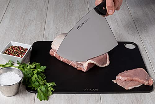 ARCOS Cleaver Knife 10 Inch - Nitrum Stainless Steel and 260 mm blade. 730 gr. Prolonged and heavy use. Ergonomic Polyoxymethylene POM Handle. Series Universal. Flexible blade.Smooth edge. Color Black - Image 6