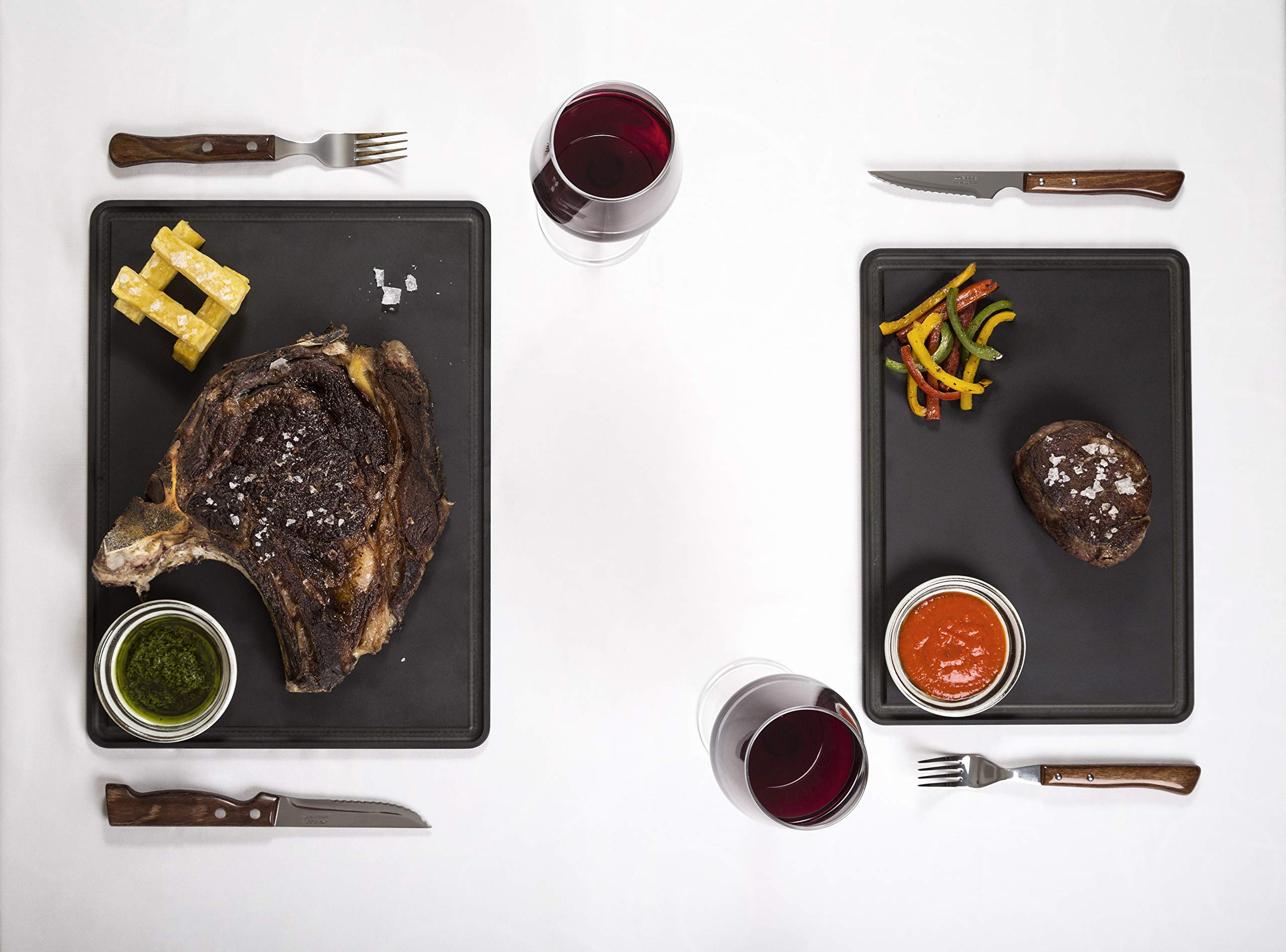 ARCOS Cutting Board with Channel and Hanger. Smooth Surface for Chopping Food in Cellulose Fibre and Resin. Professional Meat and Vegetable Cutting Utensil. Serving Board. Color Black. 377 x 277 mm - Image 3