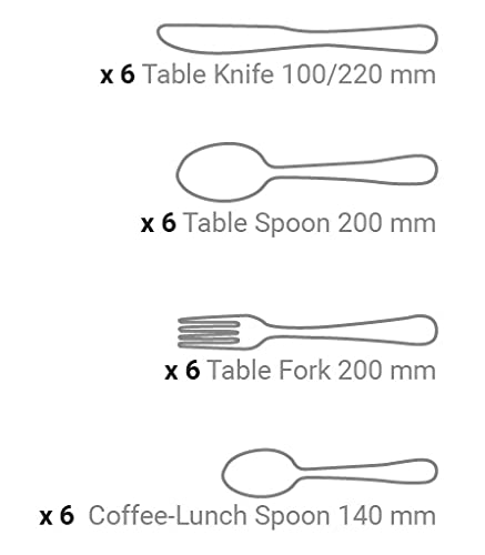 ARCOS Flatware Set 24 pieces - Silver Monoblock of one piece - Nitrum Stainless Steel. Series Toscana - Image 3
