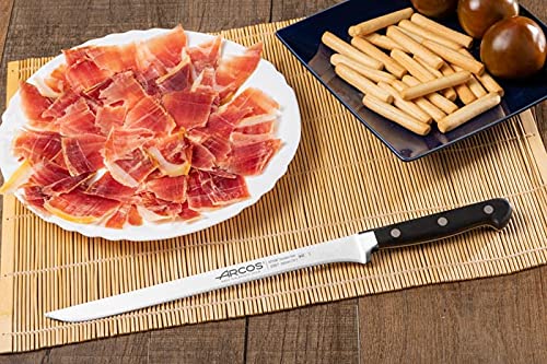 Arcos Forged Slicing Knife for Chefs - 10 inch Stainless Steel - Black POM Handle. Precision Ham Knife - Classic Series - Image 6