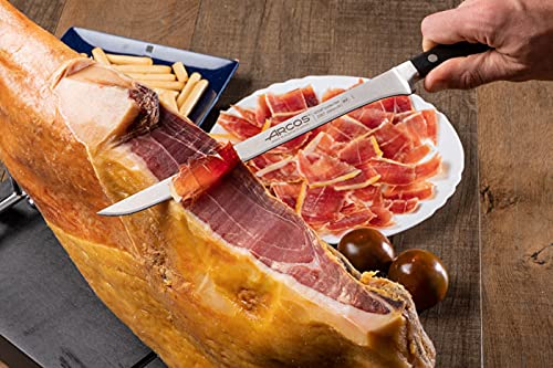 Arcos Forged Slicing Knife for Chefs - 10 inch Stainless Steel - Black POM Handle. Precision Ham Knife - Classic Series - Image 8