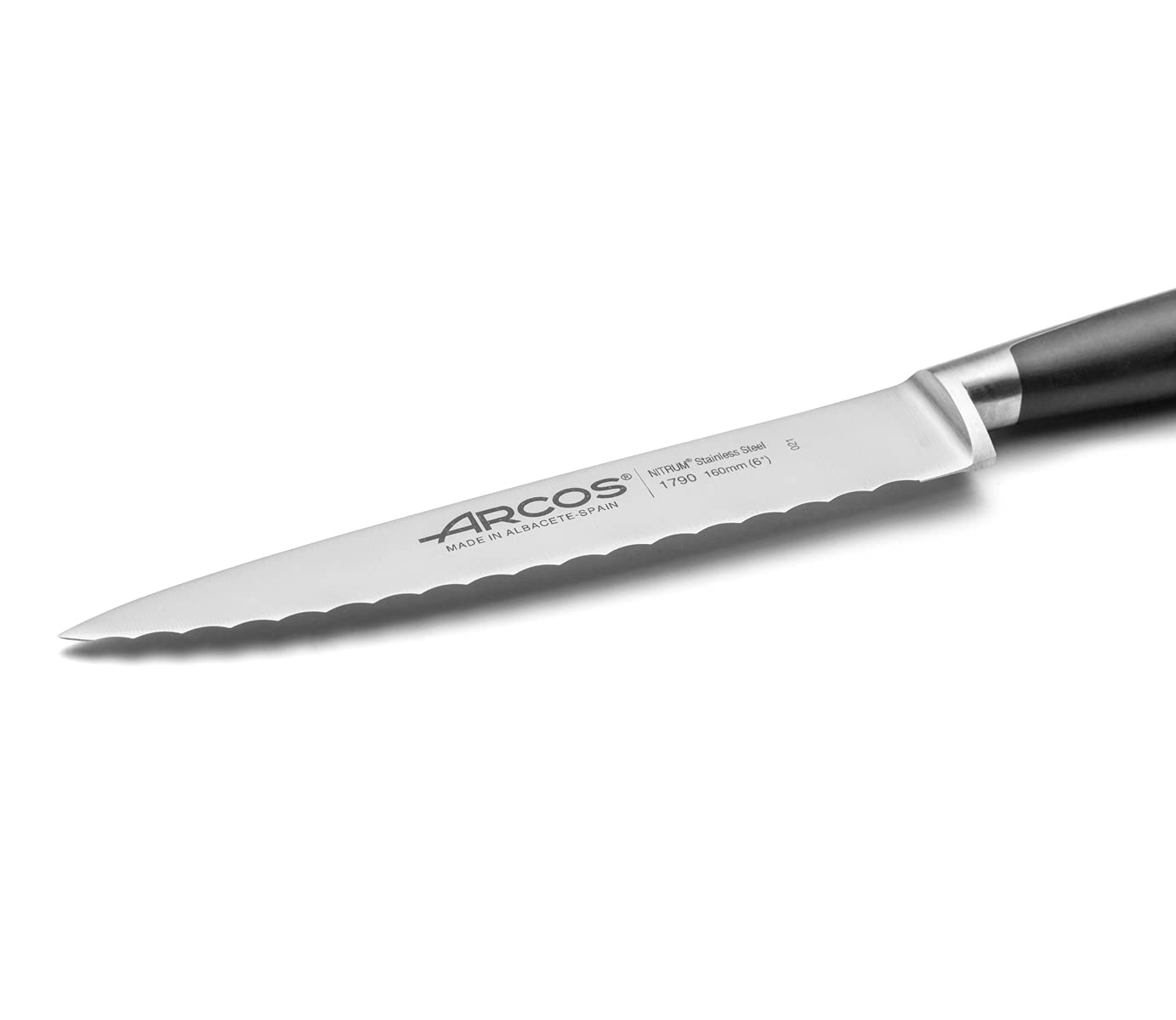 Arcos Kitchen Knife 6 Inch Nitrum Stainless Steel. 160 mm Blade. Professional Utilty Knife.Professional Kitchen Knife. Ergonomic Polyoxymethylene POM Handle. Series Kyoto. Color Black - Image 3