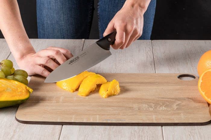 Arcos Kitchen Knife Set 4 Pieces. 3 Chef Knives and 1 Scissors of Stainless Steel and Ergonomic Polyoxymethylene Handle for Cutting Meat, Fish and Vegetables. Series Maitre. Color Black - Image 7