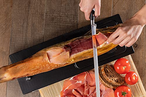 Arcos Knife/Ham Knife 12 Inch Nitrum Stainless Steel and 300 mm blade. Ergonomic Polyoxymethylene POM Handle.Series Riviera. Elegant design, along with the comfort of its handle. Color Black - Image 7