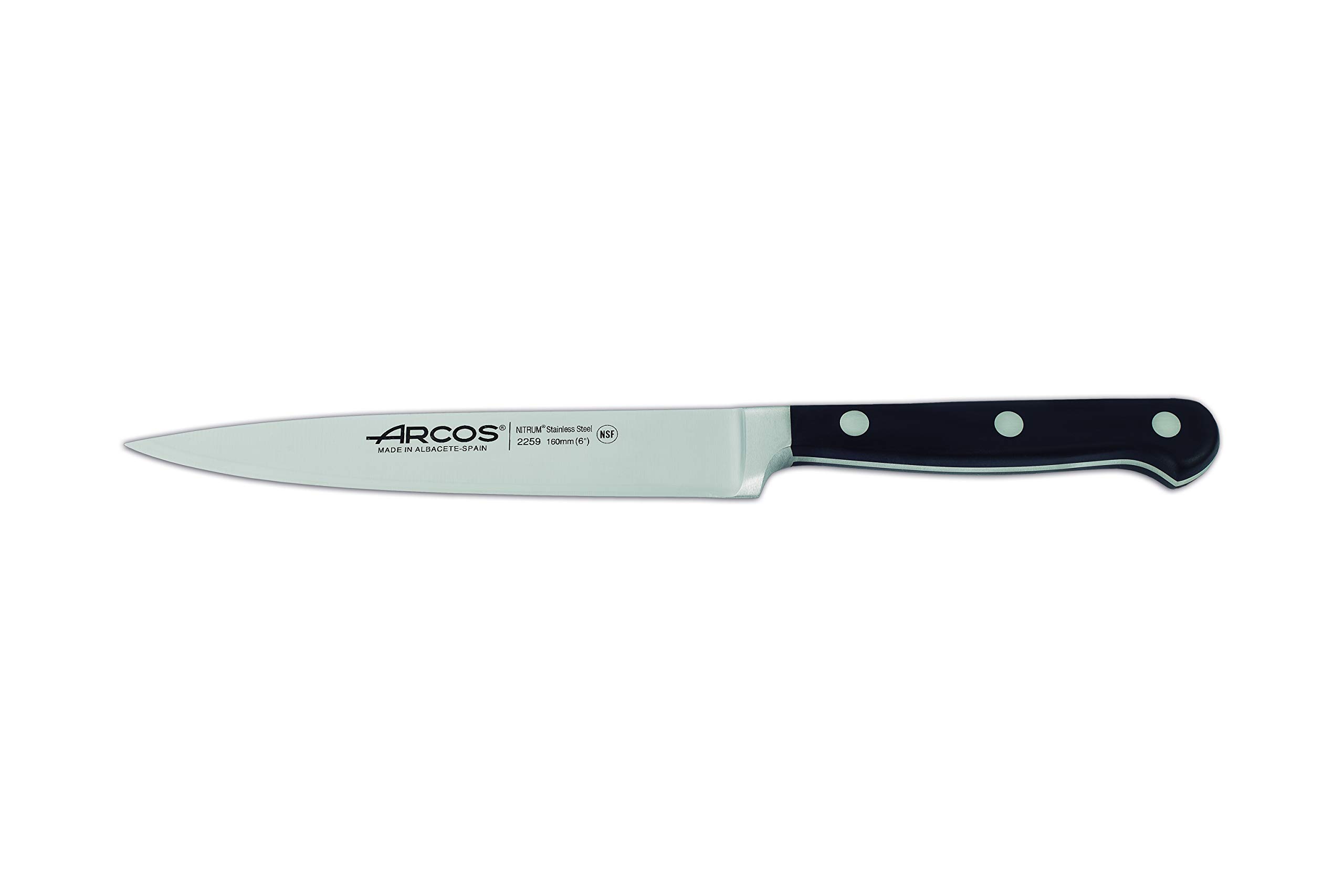 ARCOS Knife Set 5 piece Nitrum Stainless Steel. Sharp Professional Cooking Knife for Cutting Meat. Ergonomic Polyoxymethylene POM Handle. Series Opera. Classical design. Color Black. - Image 5