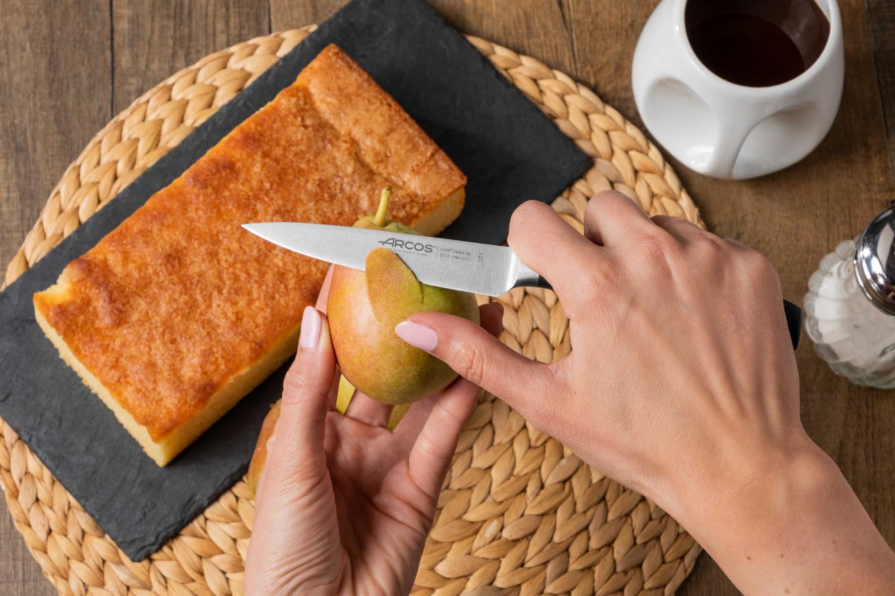 Arcos Paring Knife 4 Inch Stainless Steel. Paring Knife for Peeling Fruits and Vegetables. Ergonomic Polyoxymethylene Handle and 100 mm Blade. Series Clara. Color Black. - Image 7