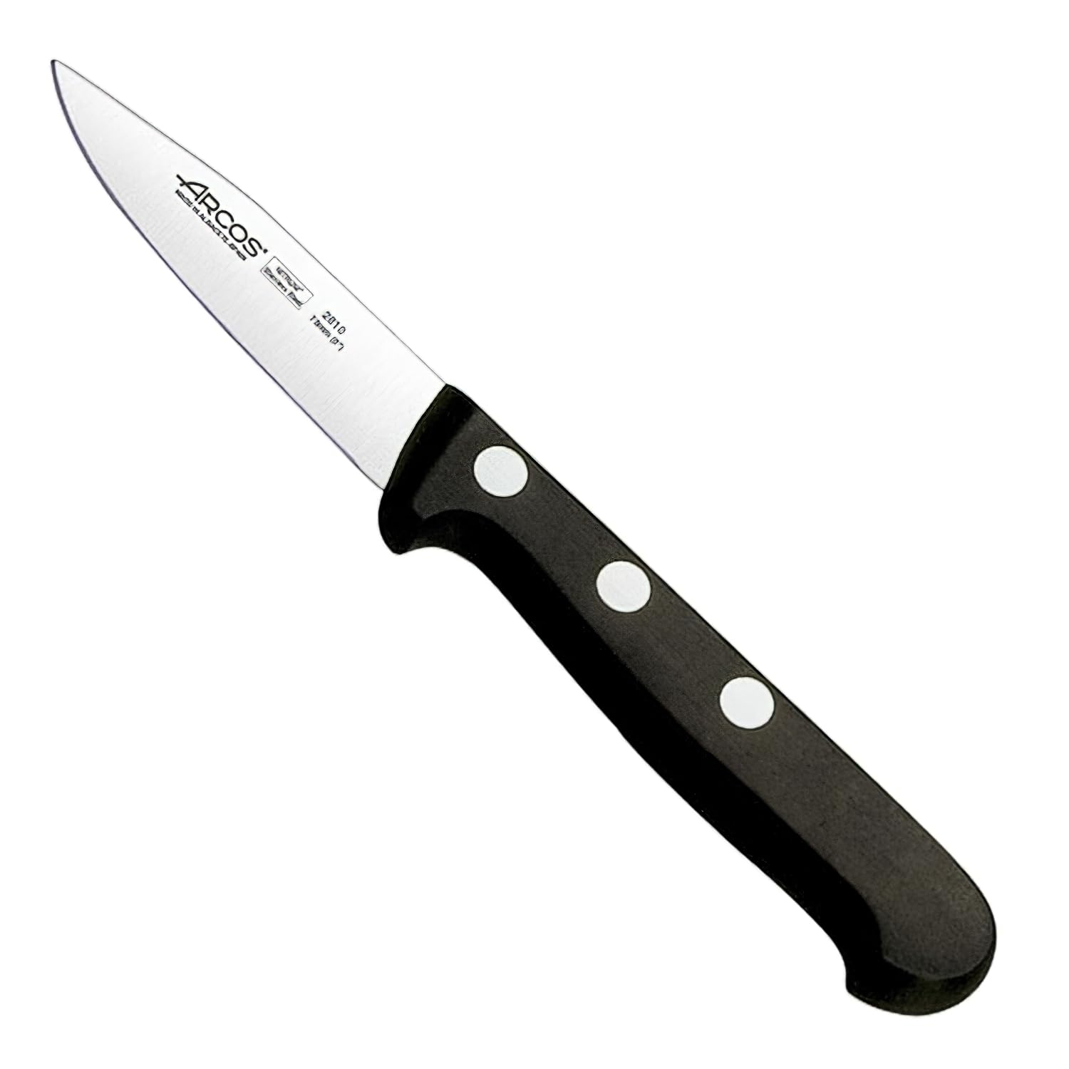 Arcos Rivet Paring Knife 3 Inch Stainless Steel. Kitchen Knife for Peeling Fruits and Vegetables. Ergonomic Polyoxymethylene Handle and 75mm Blade. Series Universal. Color Black - Image 4