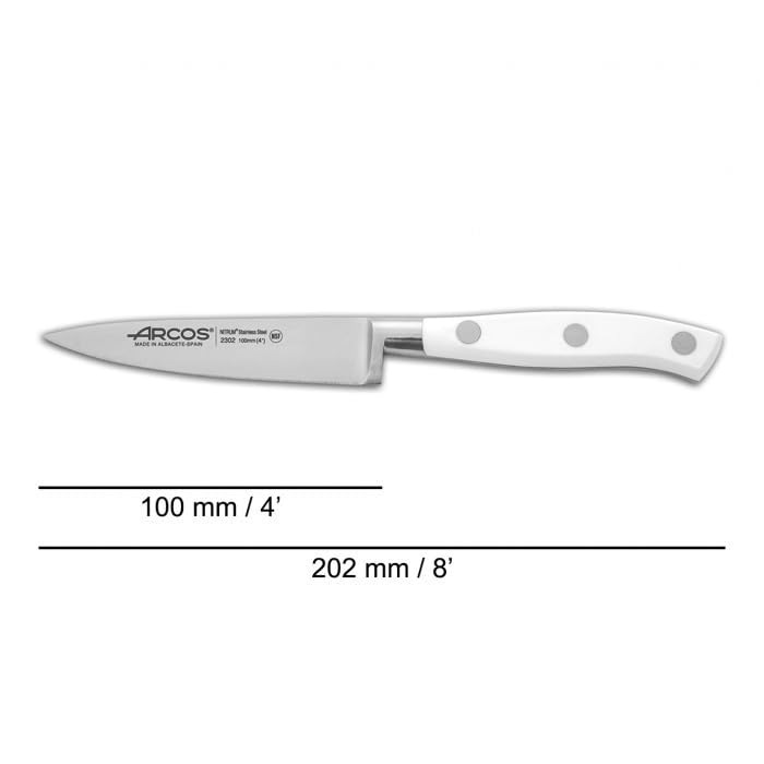 Arcos Riviera Blanc - Kitchen Knife Set (Peeler + 2 Chef's Knife) - Forged Stainless Steel NITRUM - POM Handle - White Color - Image 4