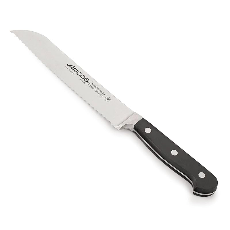 Arcos Series Clasica - Bread Knife - Blade Nitrum Forged Stainless Steel 7" - Handle Polyoxymethylene (POM) Black Color - Image 4
