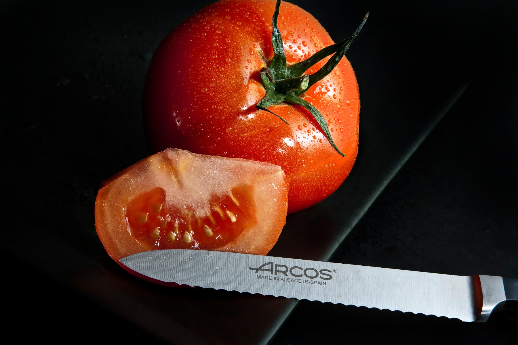 Arcos Series Clasica-Tomato Knife-Blade Nitrum Forged Stainless Steel 130 mm (5.12 Inches) -Handle polyoxymethylene (pom) Black Colour, 18/8 - Image 7