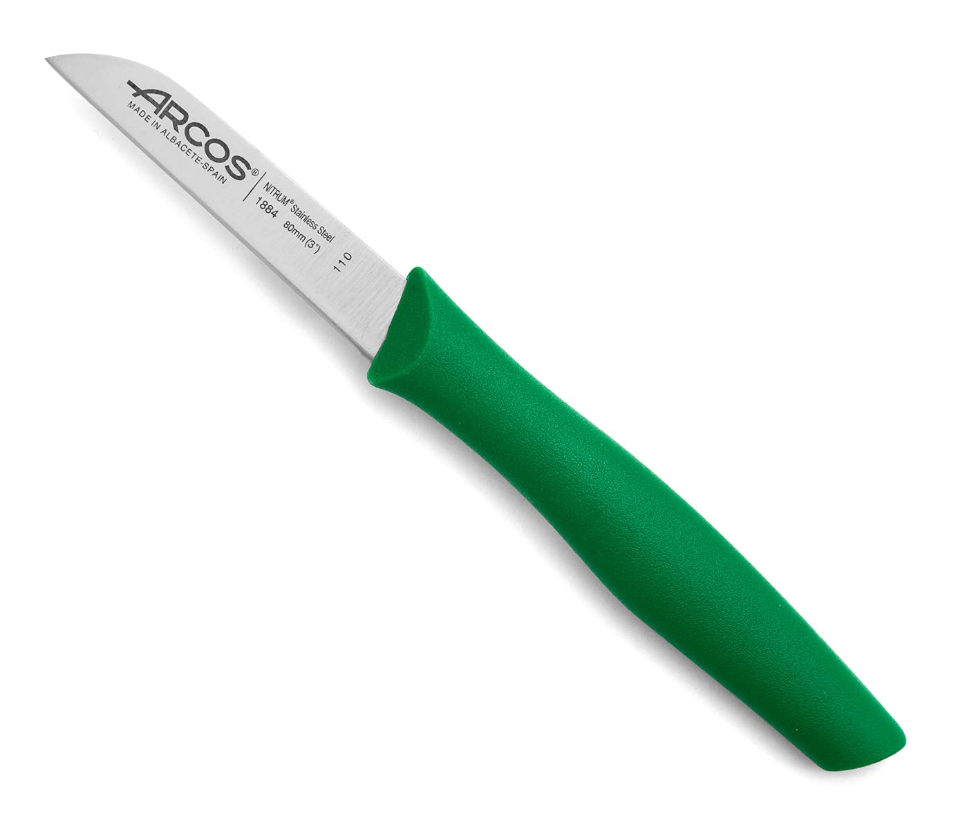Arcos Series nova-Peeling Knife-Blade Nitrum Stainless Steel 80 mm (3.15 Inches) -Handle Polypropylene Green Colour, 18/8 - Image 4