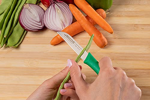 Arcos Series nova-Peeling Knife-Blade Nitrum Stainless Steel 80 mm (3.15 Inches) -Handle Polypropylene Green Colour, 18/8 - Image 8