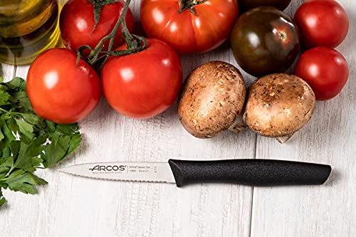 Arcos Serrated Paring Knife for Fruits and Vegetables, Stainless Steel Blade 85 mm, Black Polypropylene Handle, Nova Series - Image 5