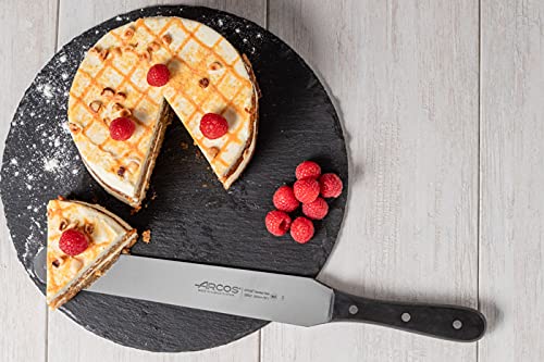 ARCOS Spatula 10 Inch Nitrum Stainless Steel and 250 mm blade. Ergonomic Polyoxymethylene POM Handle. Series Universal. Long, sturdy blade and serrated edge and serrated edge easily cuts. Color Black - Image 6