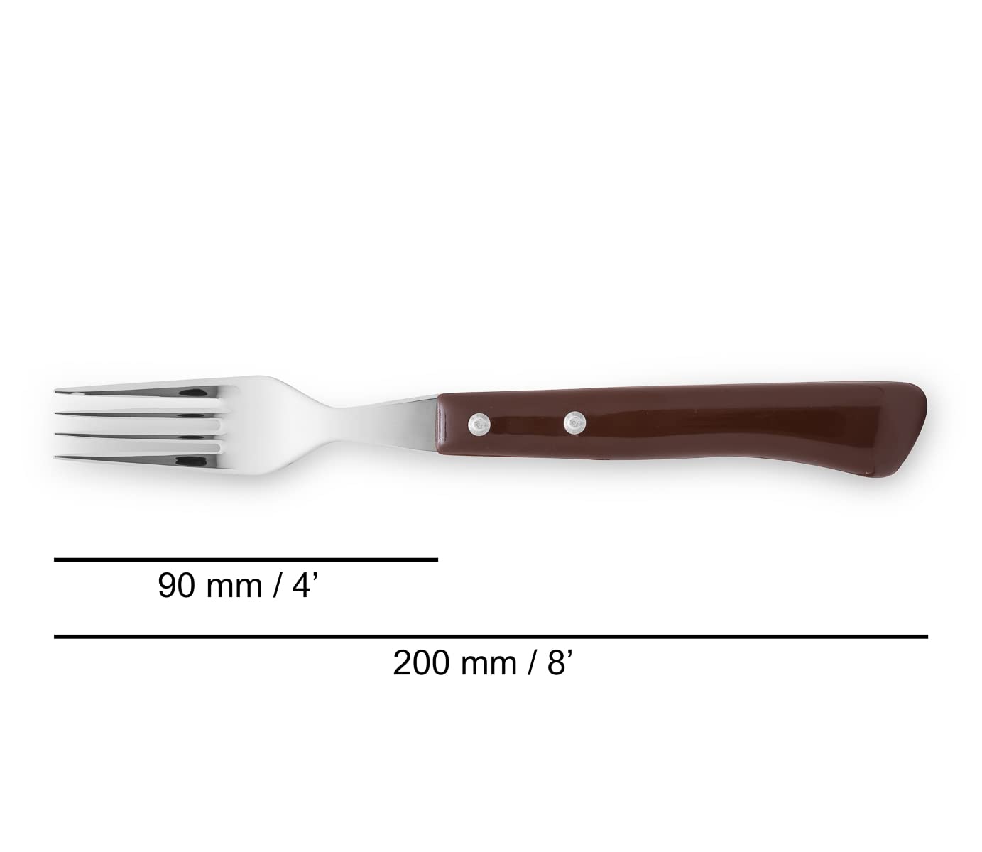 Arcos Steak Set 12 pieces 4 Inch Nitrum Stainless Steel. Ergonomic Polyoxymethylene POM Handle and 110 mm knife Blade. Pocket Knife Pack with Pearl Edge for Cutting Meat. Series Mesa. Color Brown - Image 5