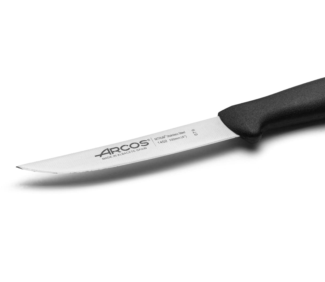 Arcos Vegatable Knife 4 Inch Stainless Steel. Professional Vegetable Knife for Peeling Fruits and Vegetables. Ergonomic Polyoxymethylene Handle and 100 mm Blade. Series Menorca. Color Black. - Image 3