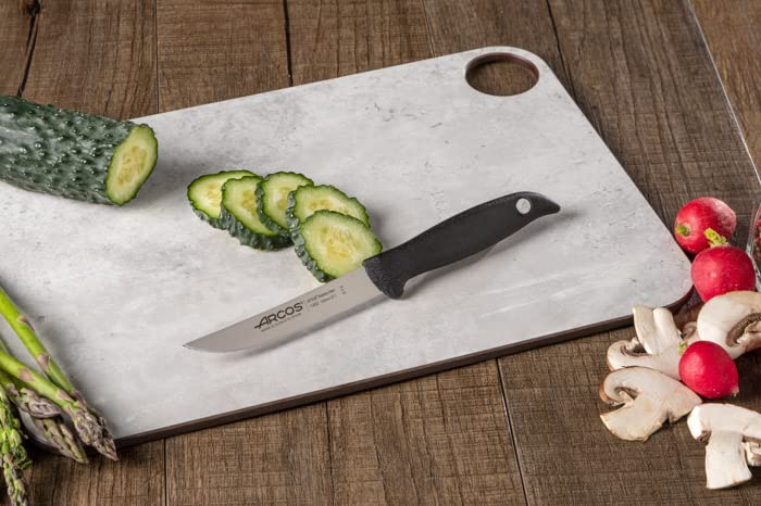 Arcos Vegatable Knife 4 Inch Stainless Steel. Professional Vegetable Knife for Peeling Fruits and Vegetables. Ergonomic Polyoxymethylene Handle and 100 mm Blade. Series Menorca. Color Black. - Image 5