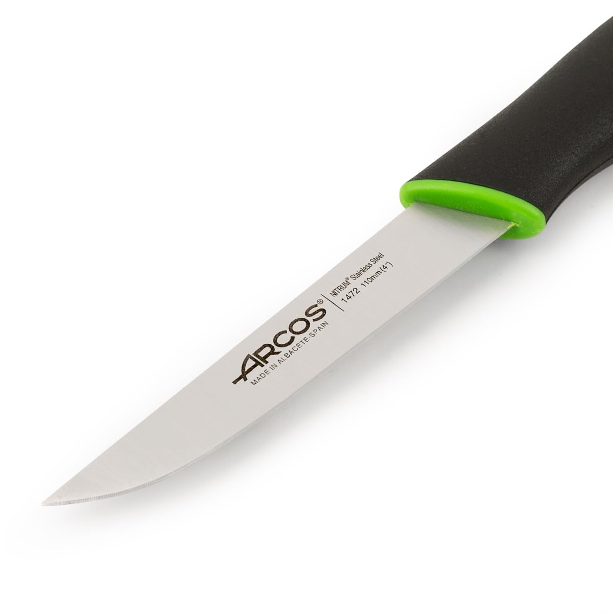 Arcos Vegatable Knife 4 Inch Stainless Steel. Professional Vegetable Knife for Peeling Fruits and Vegetables. Ergonomic Polyoxymethylene Handle and 110 mm Blade. Series Duo. Color Black and green. - Image 4