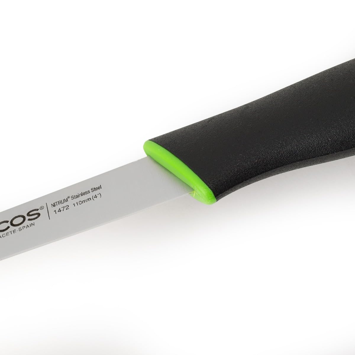 Arcos Vegatable Knife 4 Inch Stainless Steel. Professional Vegetable Knife for Peeling Fruits and Vegetables. Ergonomic Polyoxymethylene Handle and 110 mm Blade. Series Duo. Color Black and green. - Image 5
