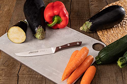 Arcos Vegatable Knife 5 Inch Stainless Steel. Professional Vegetable Knife for Peeling Fruits and Vegetables. Ergonomic Polyoxymethylene Handle and 125 mm Blade. Series Natura. Color Brown. - Image 7